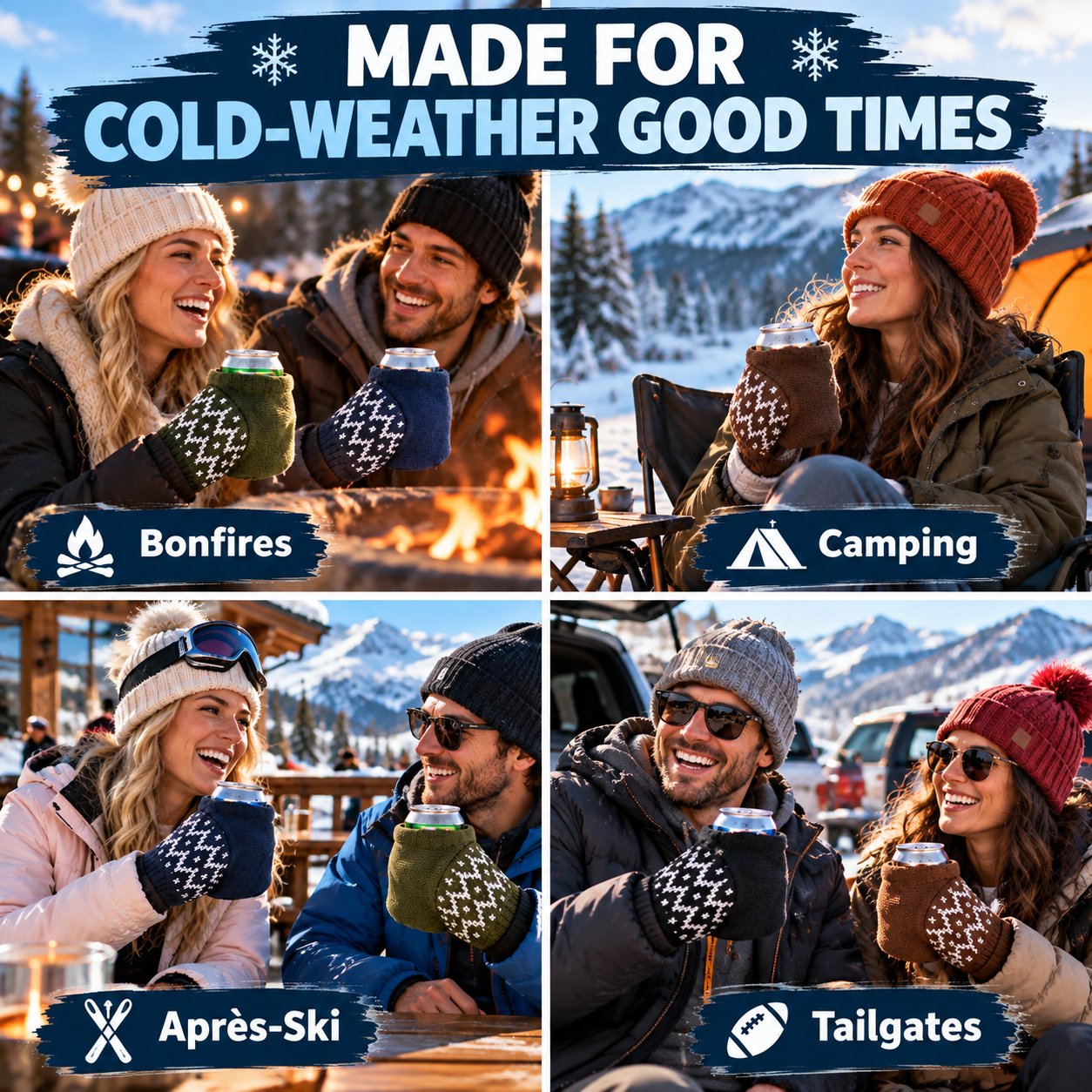🍻Knitted Insulated Beer Can Glove Mittens – Warm Hands, Cold Drinks - image 2