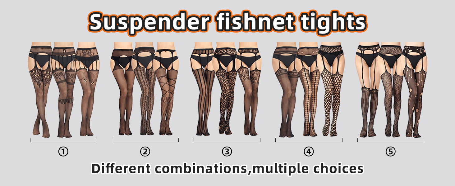 Suspender fishnet tights