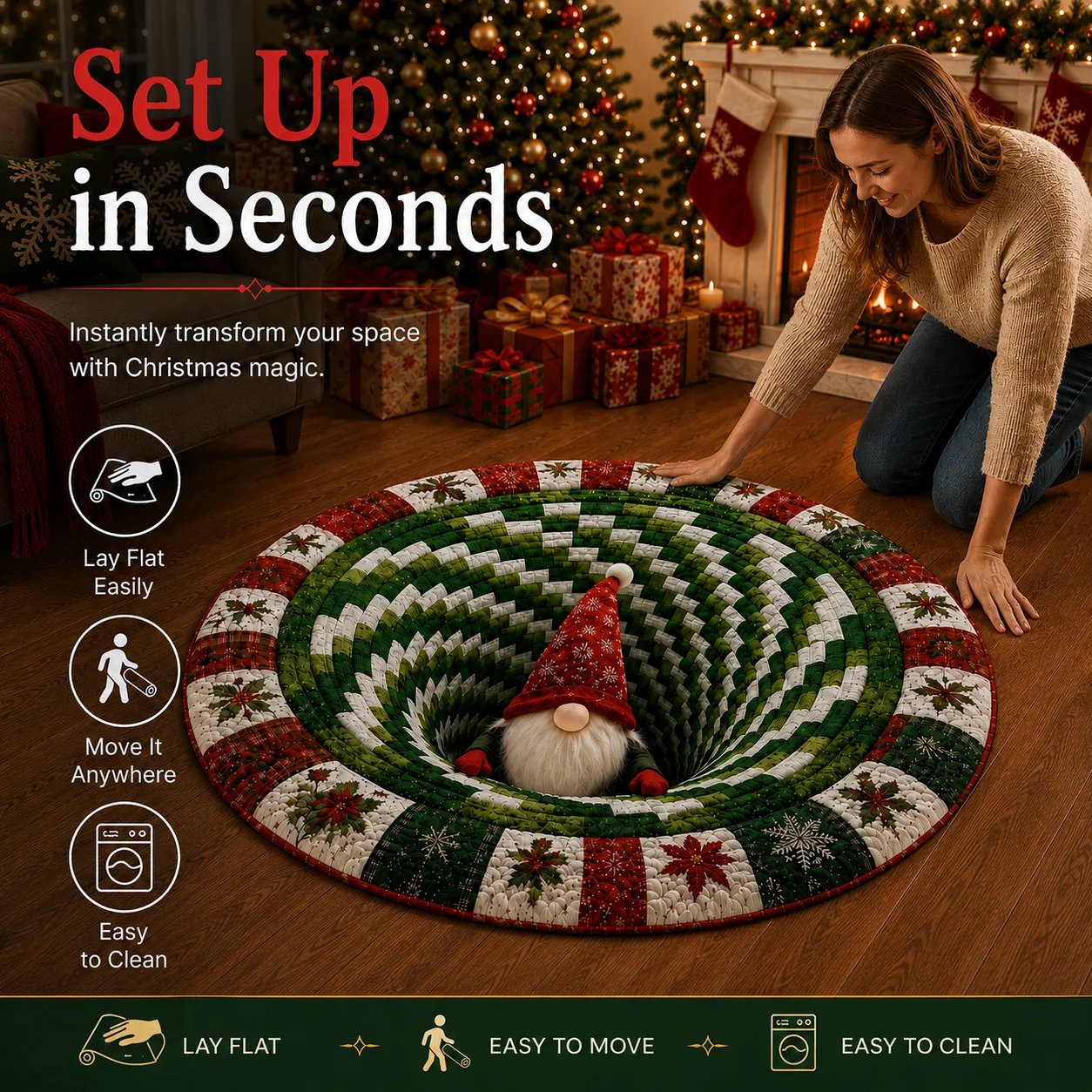 🎄 Christmas 3D Optical Illusion Rug – image 6