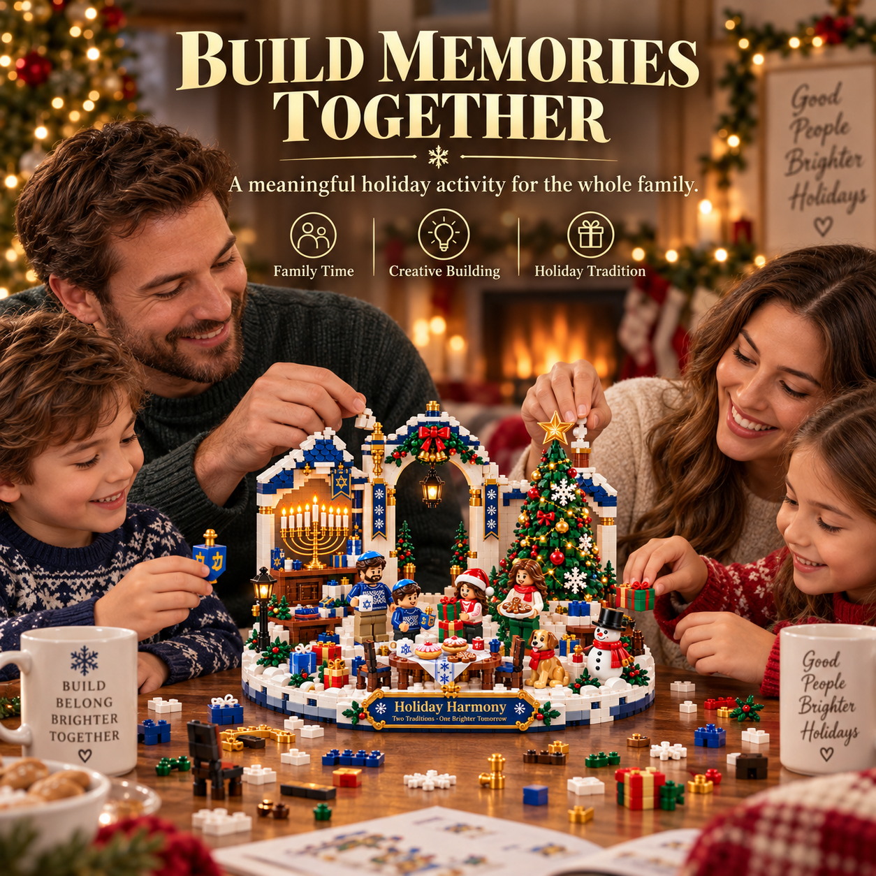 🎄🕎 Holiday Harmony Christmas & Hanukkah Building Block Set - image 3