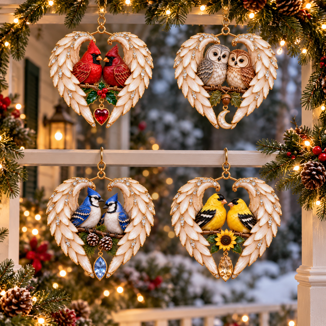 ❤️2026 Angel Wing Heart Christmas Ornaments - image 12