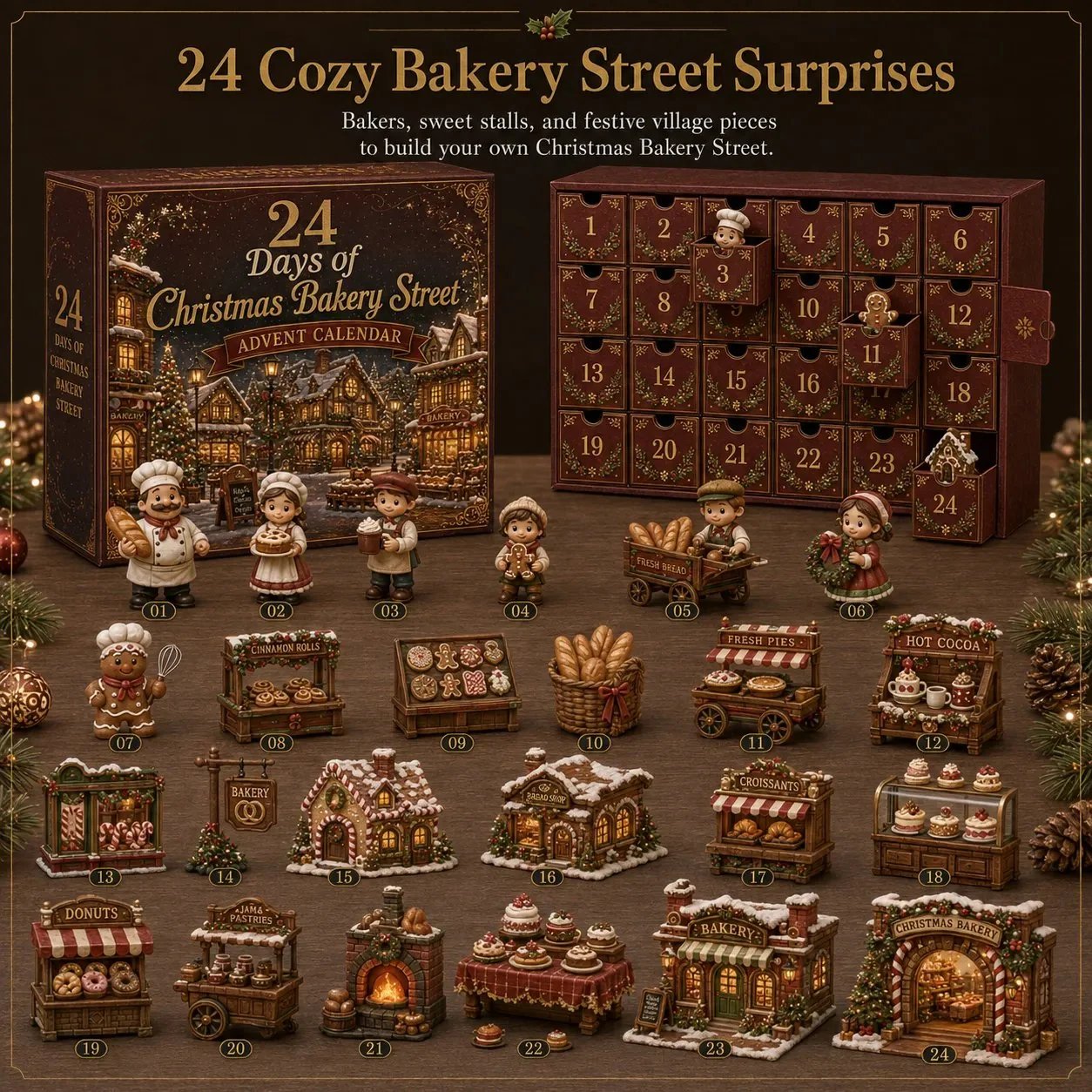 Bakery Street 24-surprise advent calendar and bakery-themed assortment