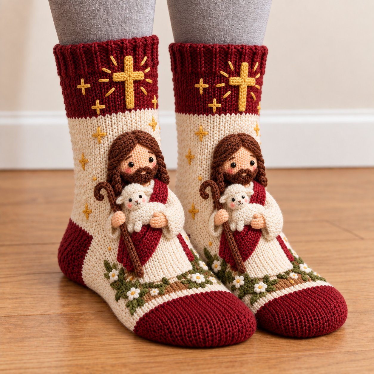 🎄 3D Nativity Christmas Socks - image 9