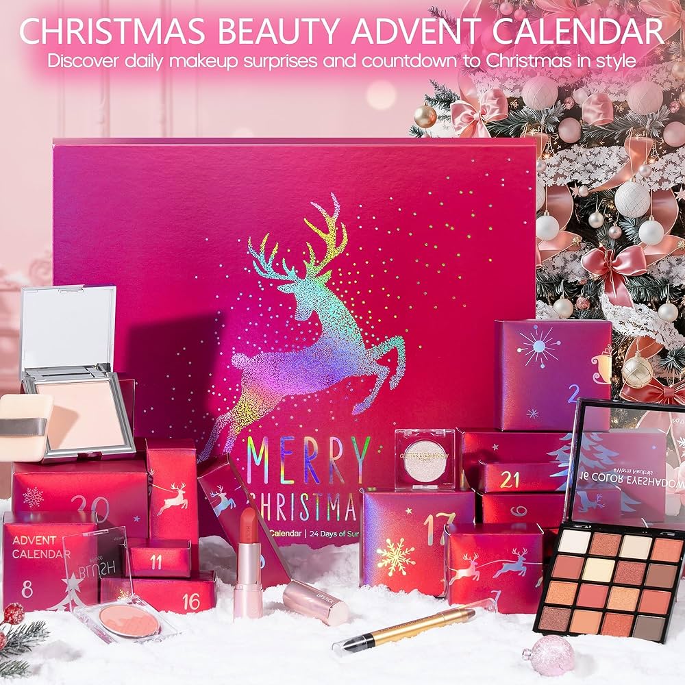 Ifchooseu - Makeup Beauty Advent Calendar 2026, 24 Days Christmas Countdown Calendar for Adults Women & Teen Girls - Cosmetic Advent Full Face Make Up Calendar Kit Xmas Gift Set for Wife Mom Friend