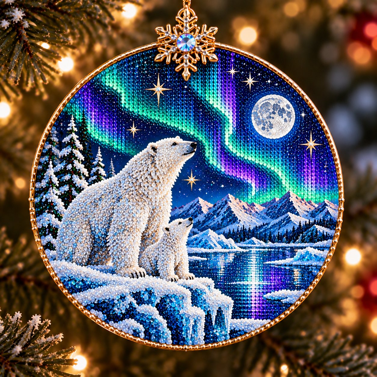 🌌 14-Day Aurora Diamond Painting Advent Calendar – DIY Wooden Christmas Ornament Kit - image 16