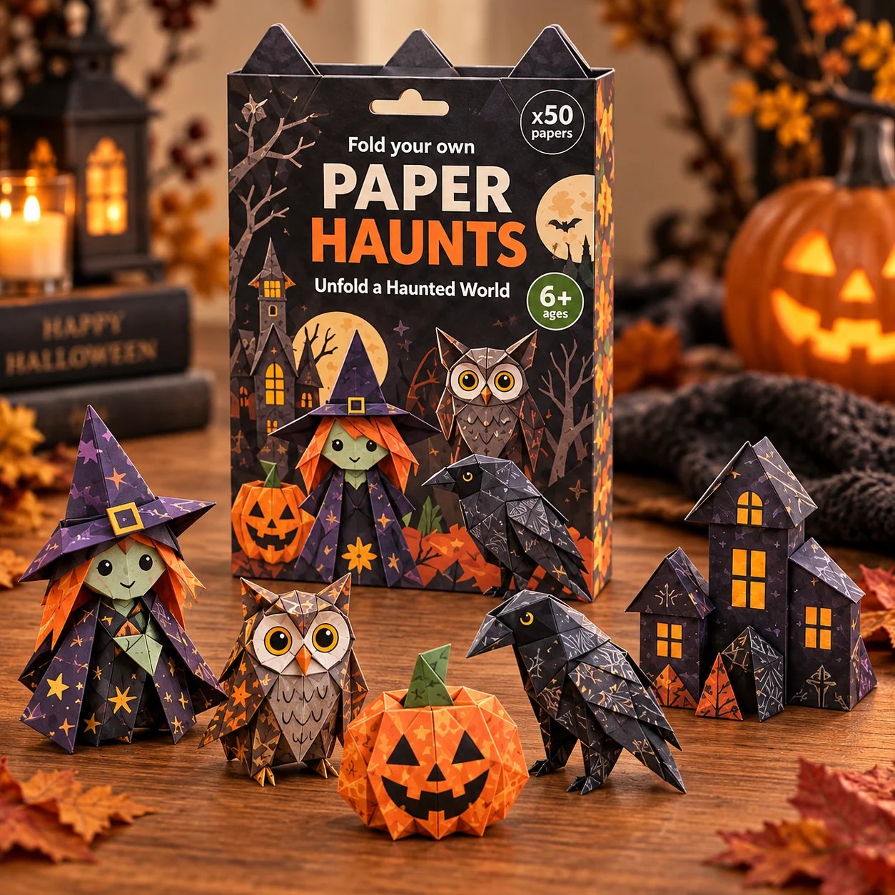 🎃 Halloween 3D Paper Craft Kit – 50 Pre-Printed Sheets + Step-by-Step Guide - image 1
