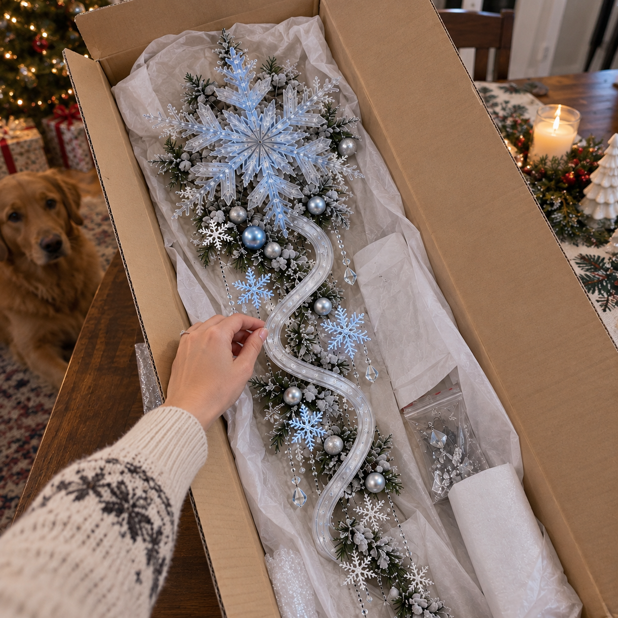 🔥Last Day 49% OFF🔥❄️ Giant Snowflake Blizzard Trail- Let the Snowstorm Glow Indoors