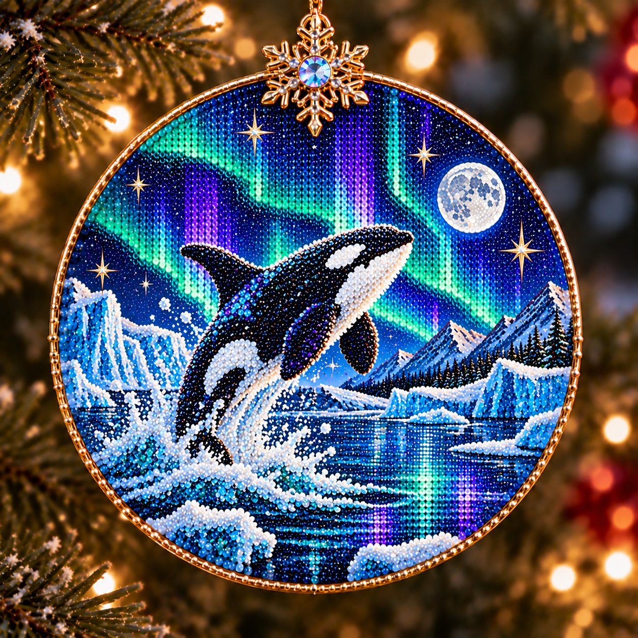 🌌 14-Day Aurora Diamond Painting Advent Calendar – DIY Wooden Christmas Ornament Kit - image 19
