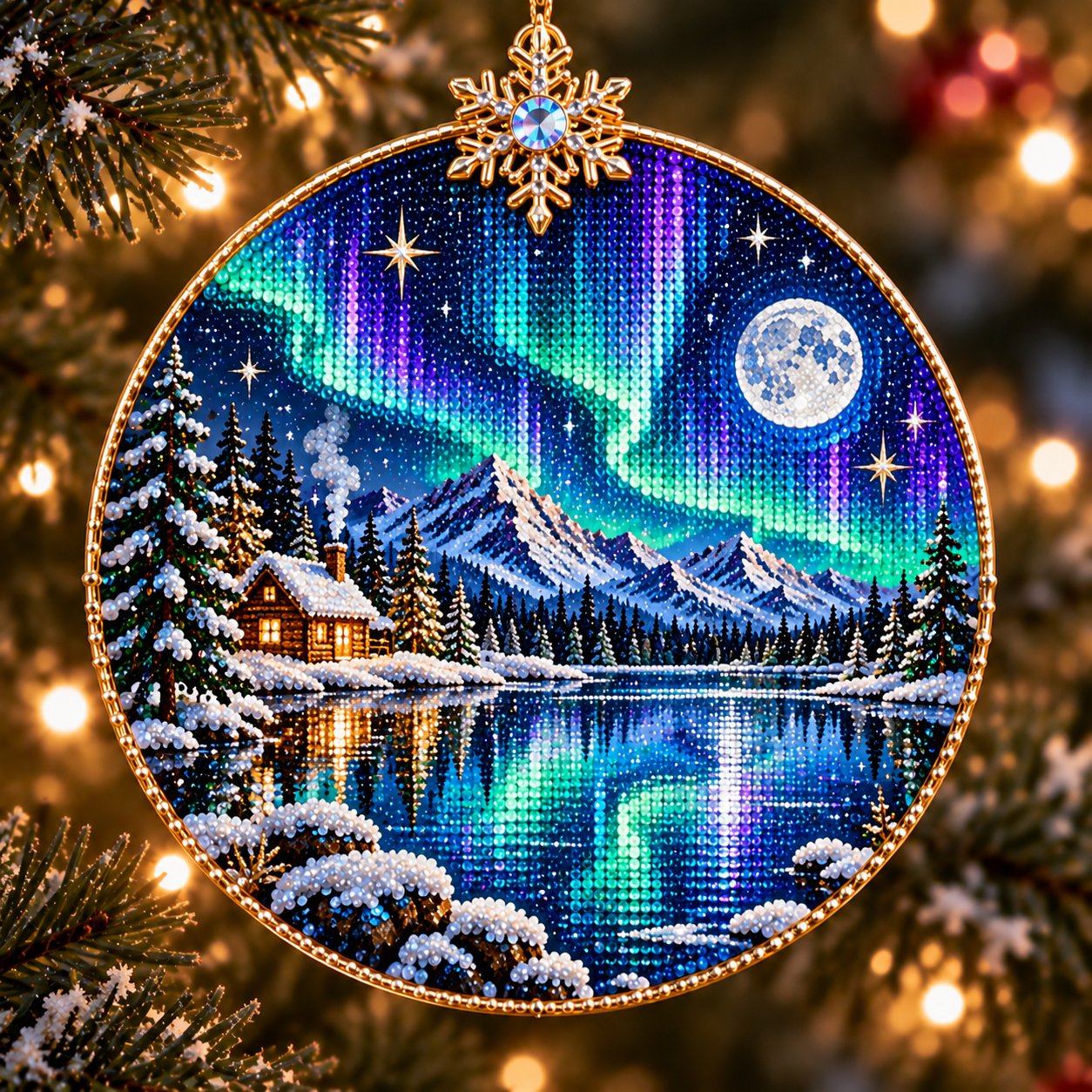 🌌 14-Day Aurora Diamond Painting Advent Calendar – DIY Wooden Christmas Ornament Kit - image 11