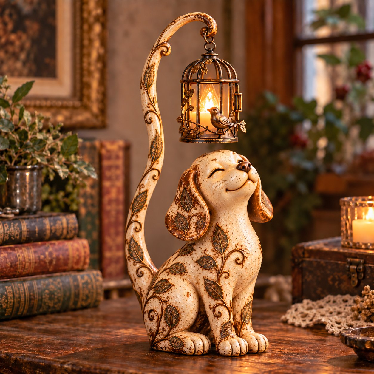 Dog lantern sculpture style