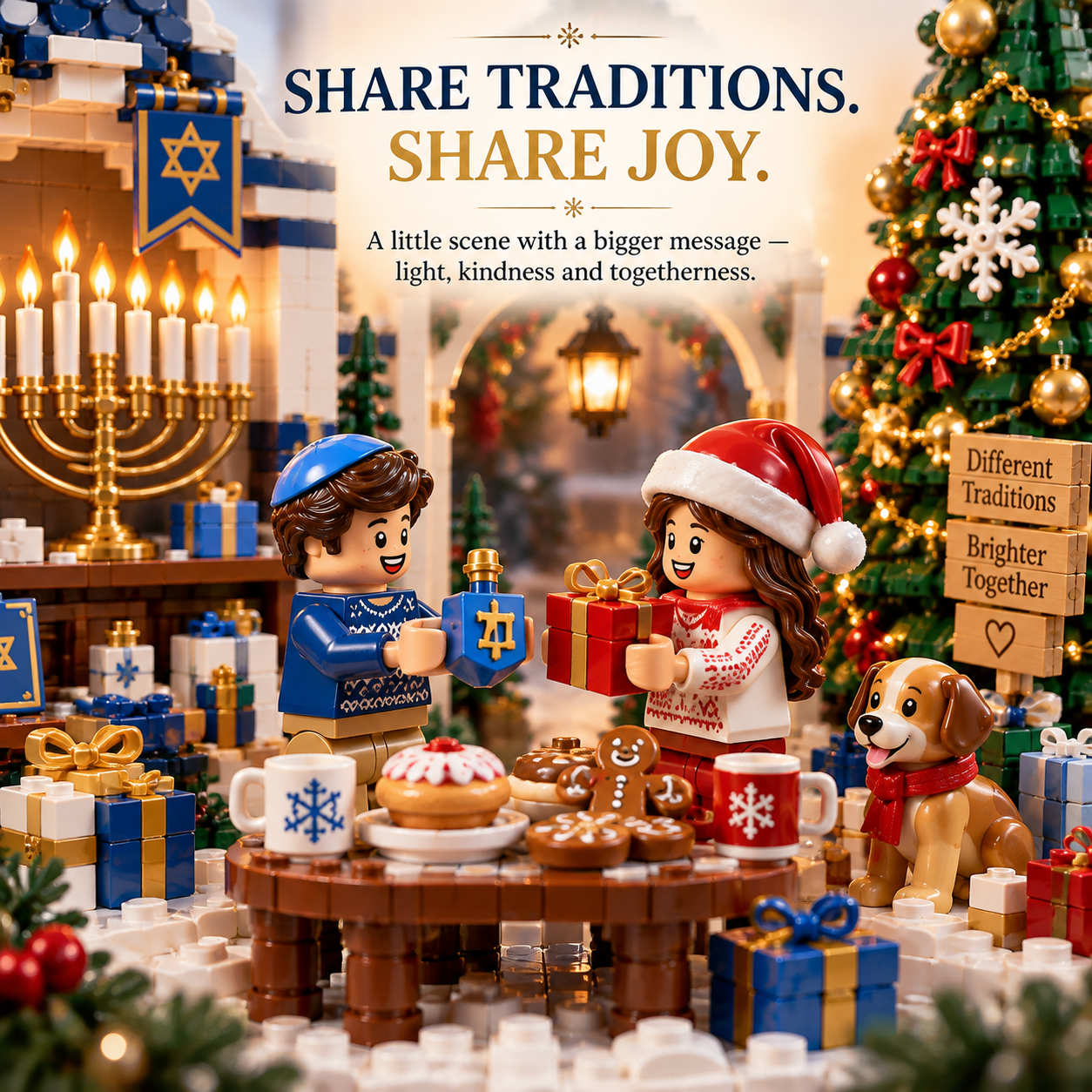 🎄🕎 Holiday Harmony Christmas & Hanukkah Building Block Set - image 4