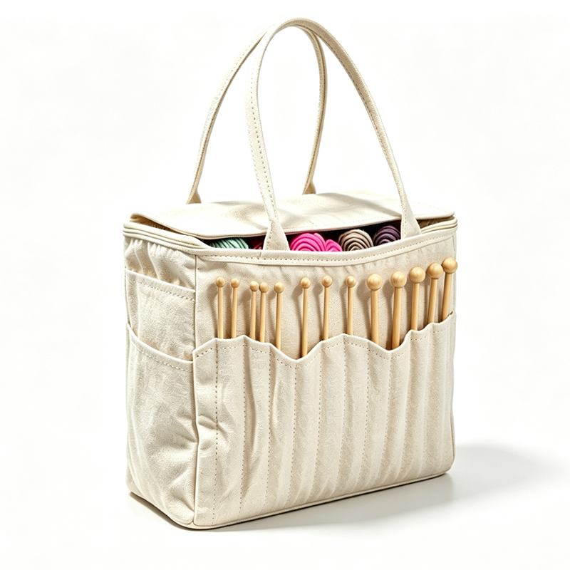 Canvas Yarn Storage Bag with Needle Pockets - image 8