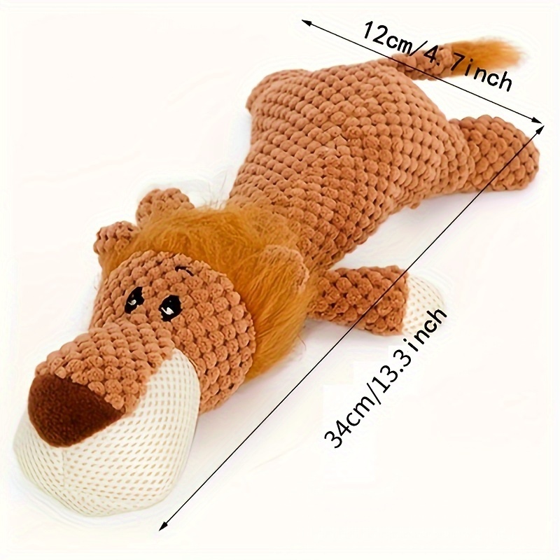 Tough Squeaky Plush Dog Chew Toy, Crinkle Animal Toy for Aggressive Chewers