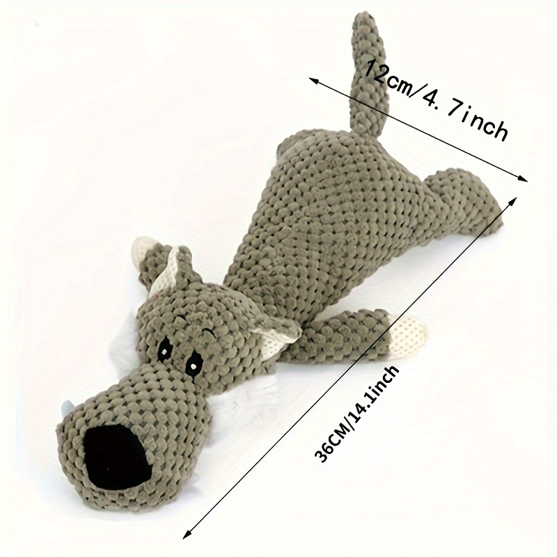 Tough Squeaky Plush Dog Chew Toy, Crinkle Animal Toy for Aggressive Chewers