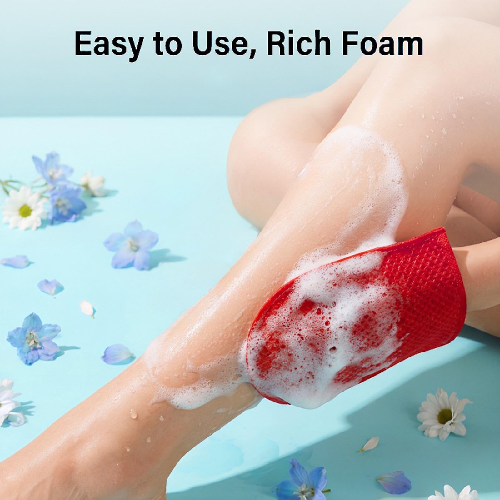 🔥 🔥 🔥 Exfoliating Shower Gloves, 5 Pack Travel Body Peeling Pads for Shower, Deep Exfoliation & Cleanse, Smooth Skin, Dual Texture Red Exfoliating Bath Scrubber Mitt Towel for Dead Skin Remover
