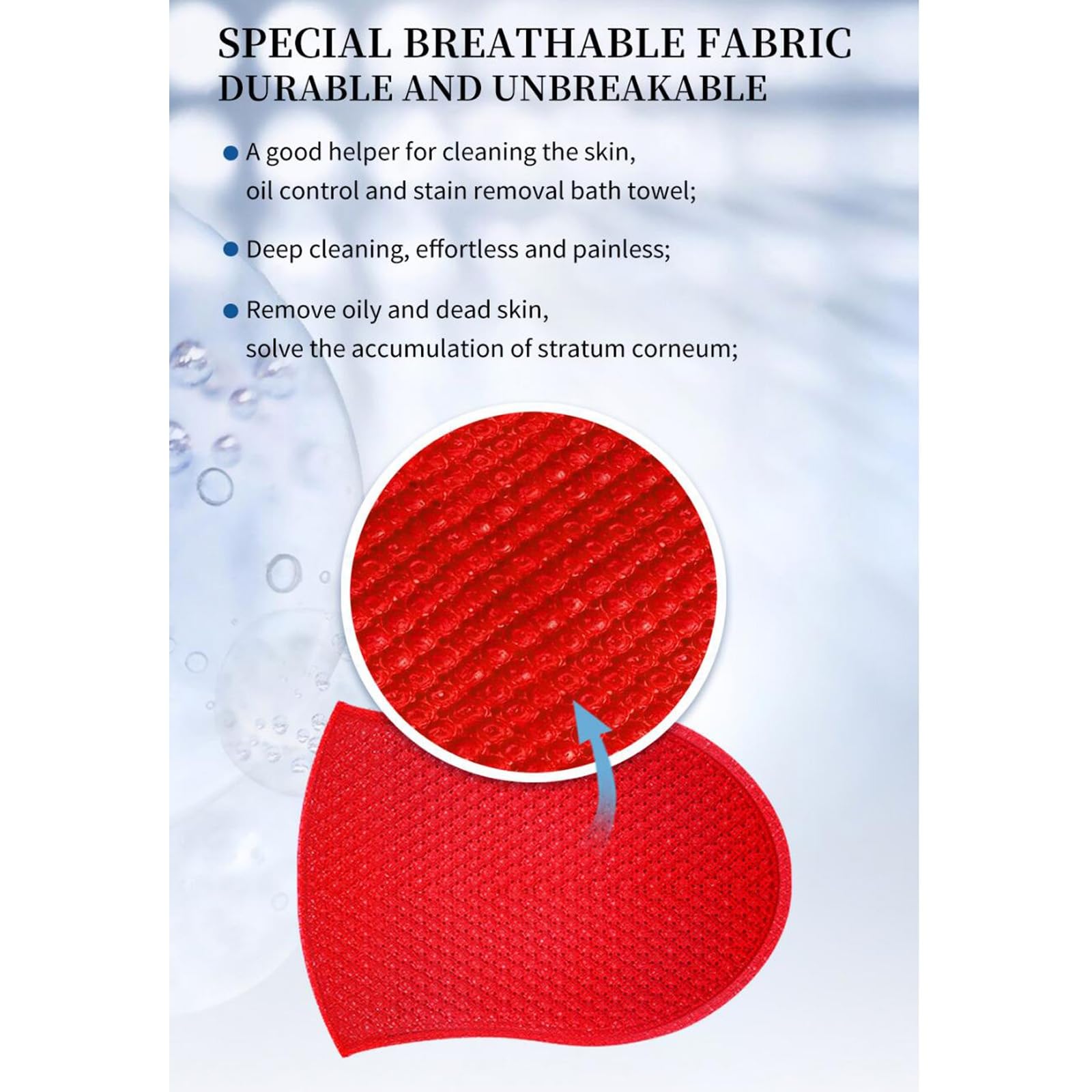🔥 🔥 🔥 Exfoliating Shower Gloves, 5 Pack Travel Body Peeling Pads for Shower, Deep Exfoliation & Cleanse, Smooth Skin, Dual Texture Red Exfoliating Bath Scrubber Mitt Towel for Dead Skin Remover