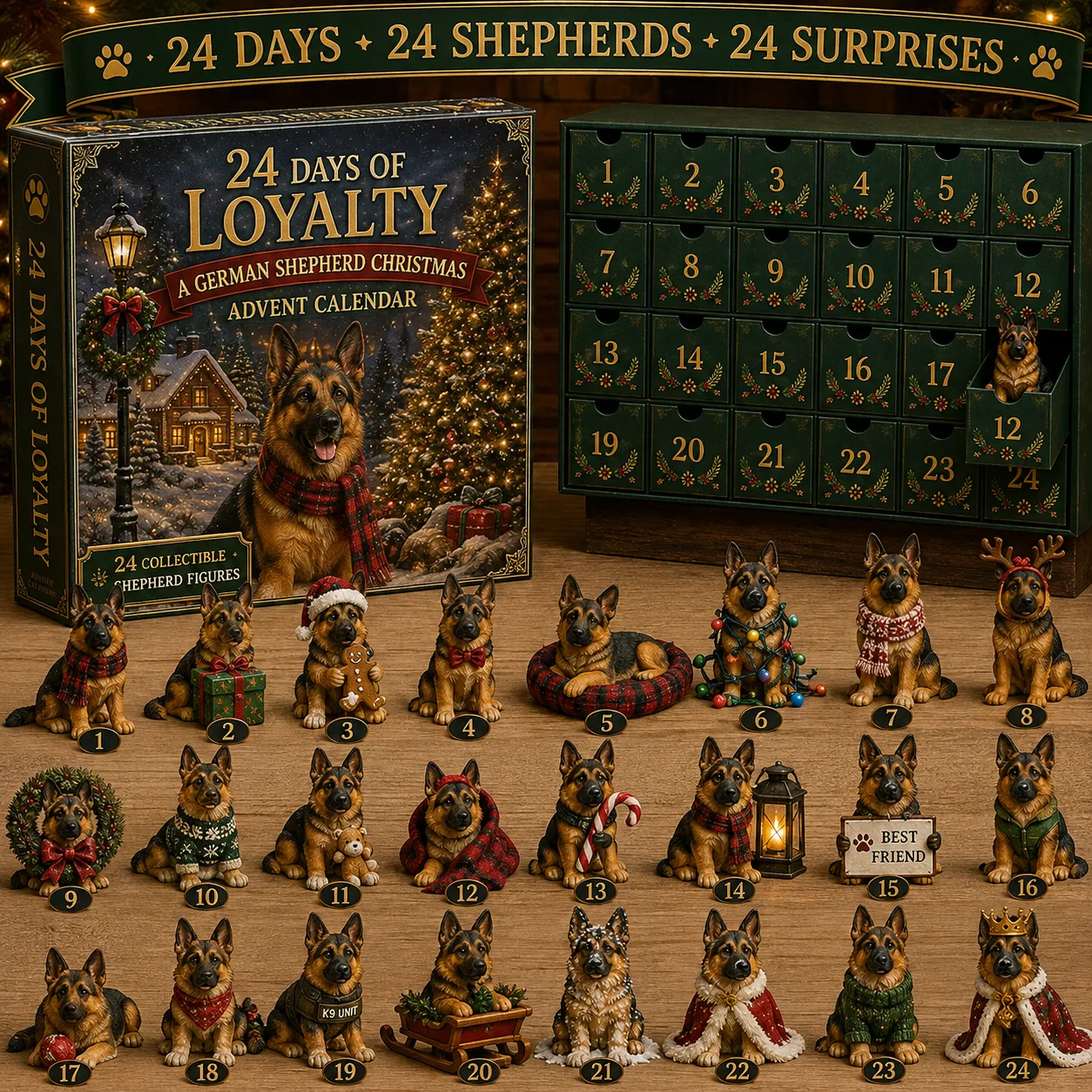 24 Days German Shepherd Advent Calendar