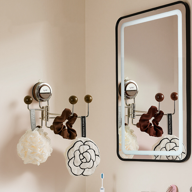 No-Drill Rotating Suction Hook Organizer
