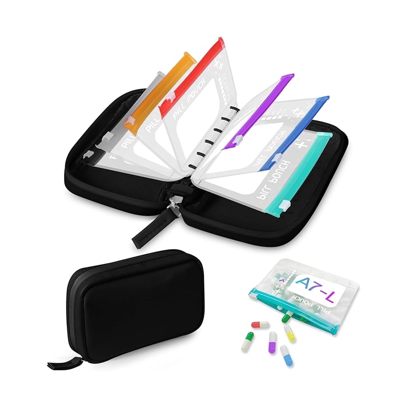 14-Day Pill Organizer Pouch Set with Zipper