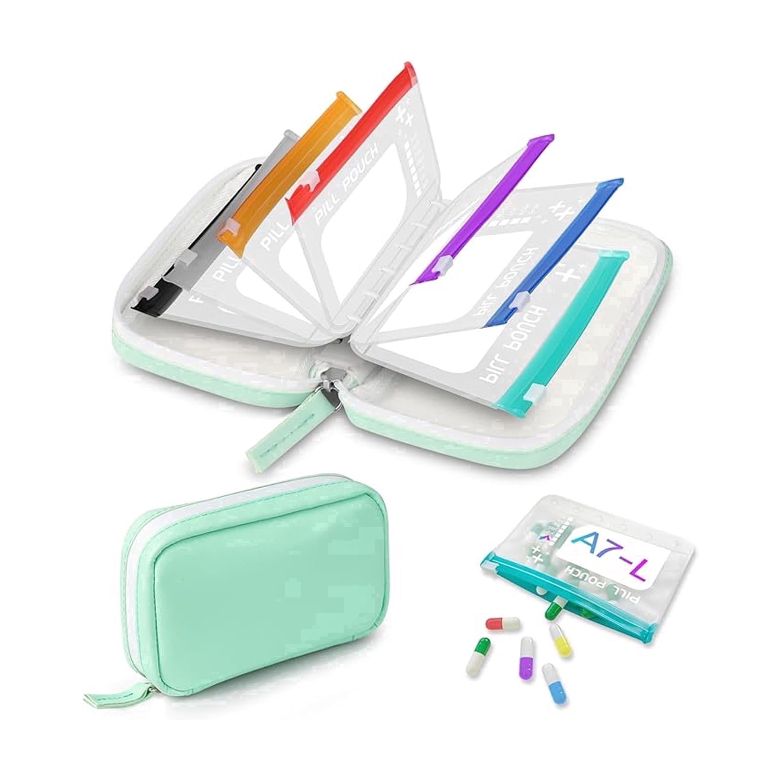 14-Day Pill Organizer Pouch Set with Zipper