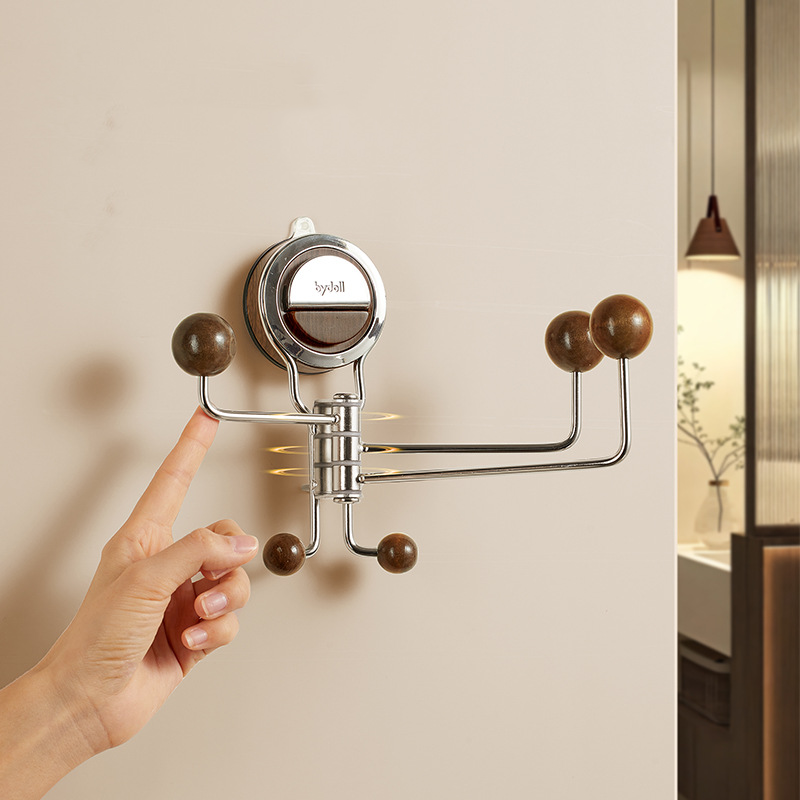 No-Drill Rotating Suction Hook Organizer