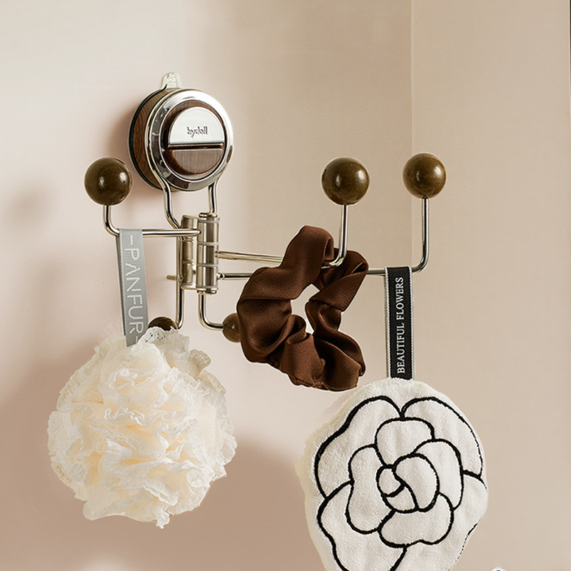 No-Drill Rotating Suction Hook Organizer