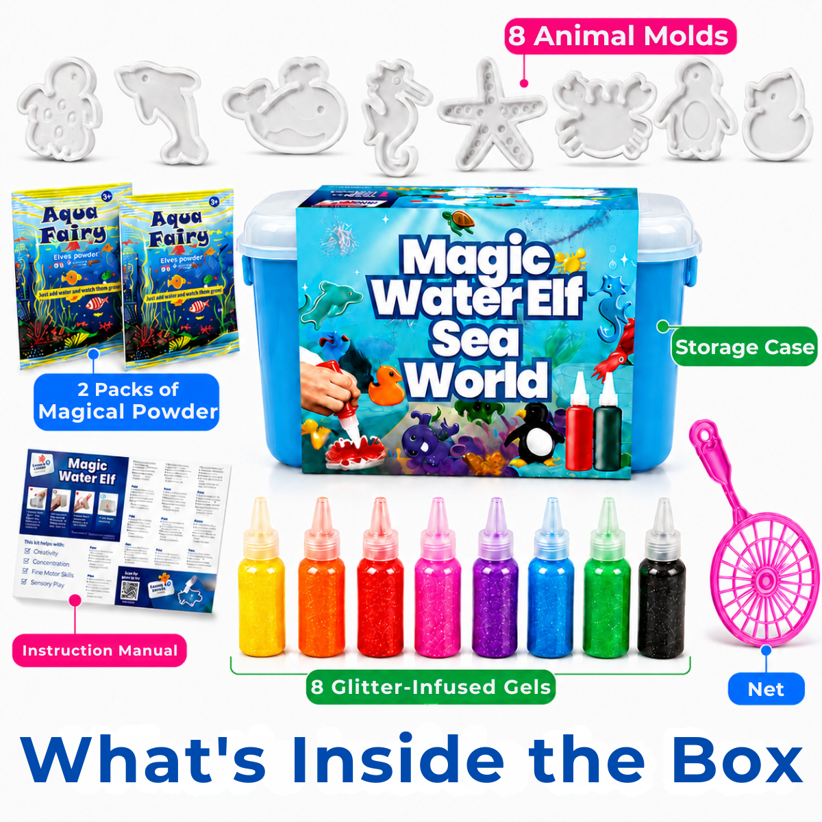 Magic Water Elf Sea World Kit Contents