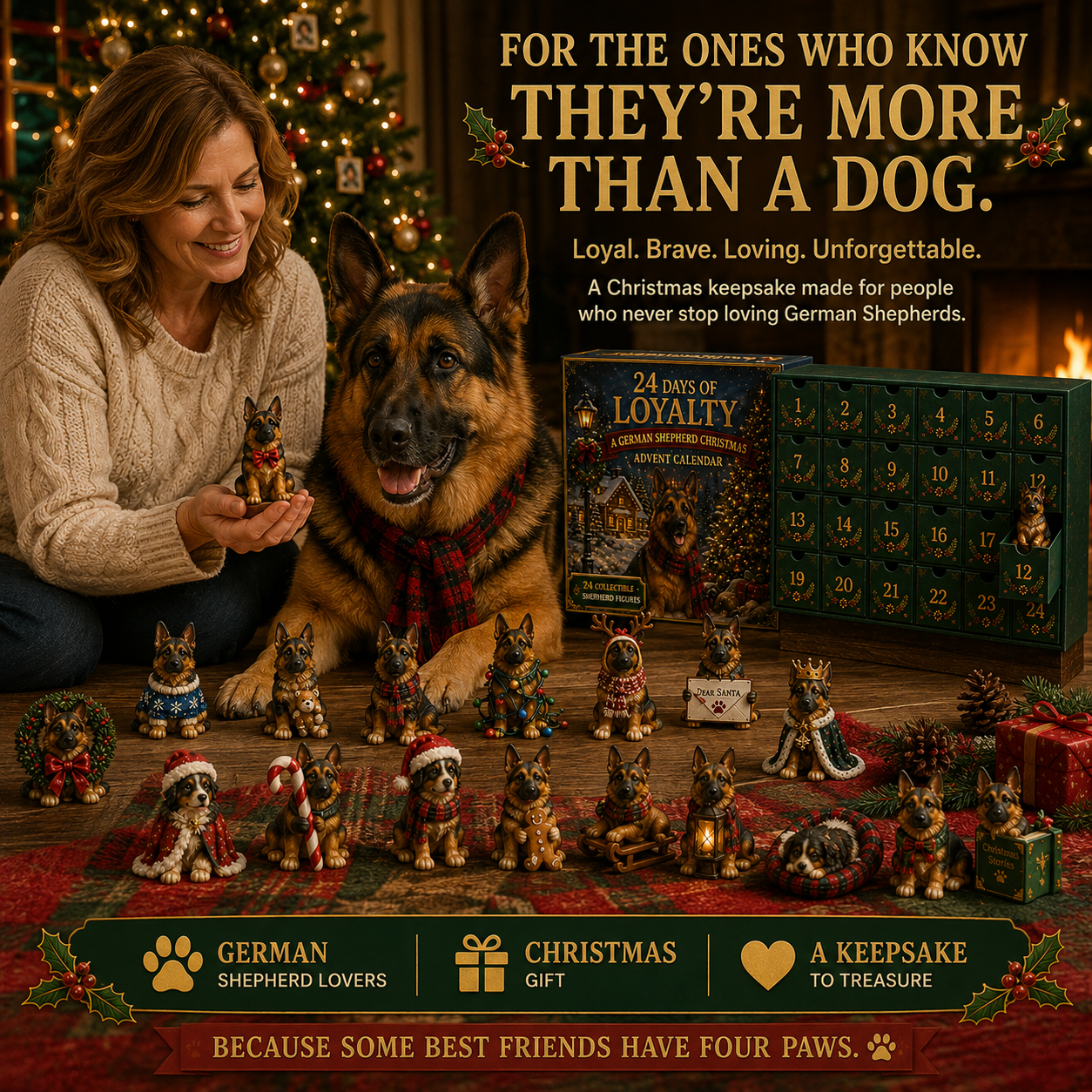 German Shepherd Christmas Collection Display