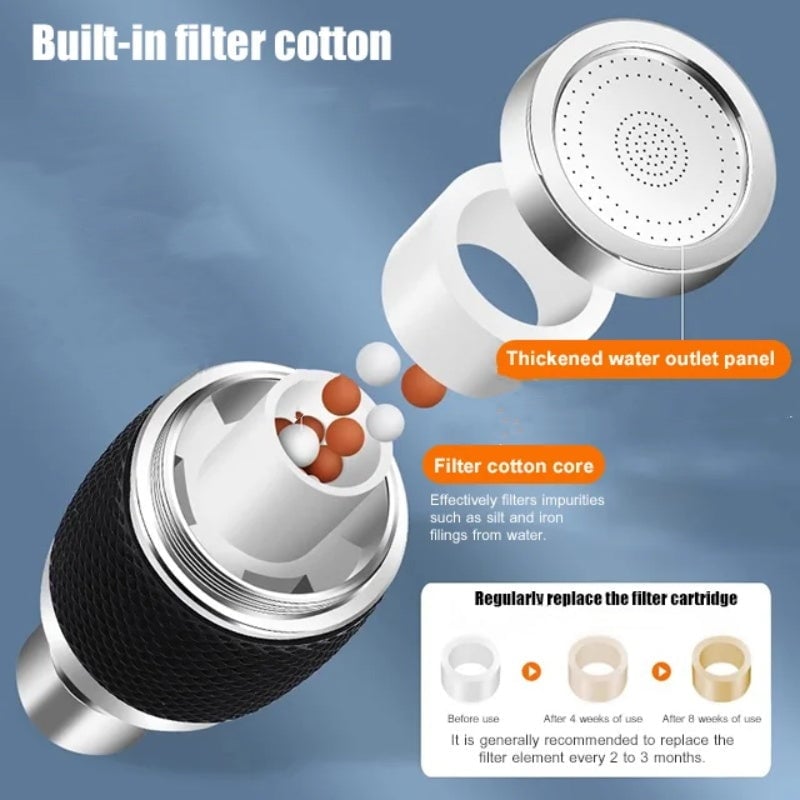 🔥Splash proof booster swivel kitchen filter tap