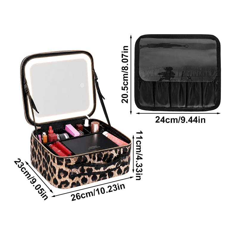 Travel Makeup Bag with LED Mirror