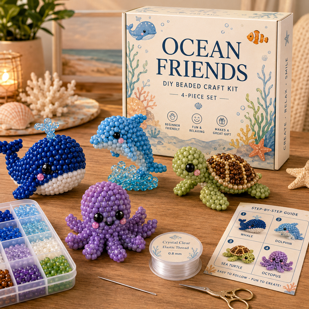 Tiny Beaded World 3D DIY Collection 🧵✨ – Build Your Own Mini Beaded World with Cute Animals, Gnomes & Chic Accessories