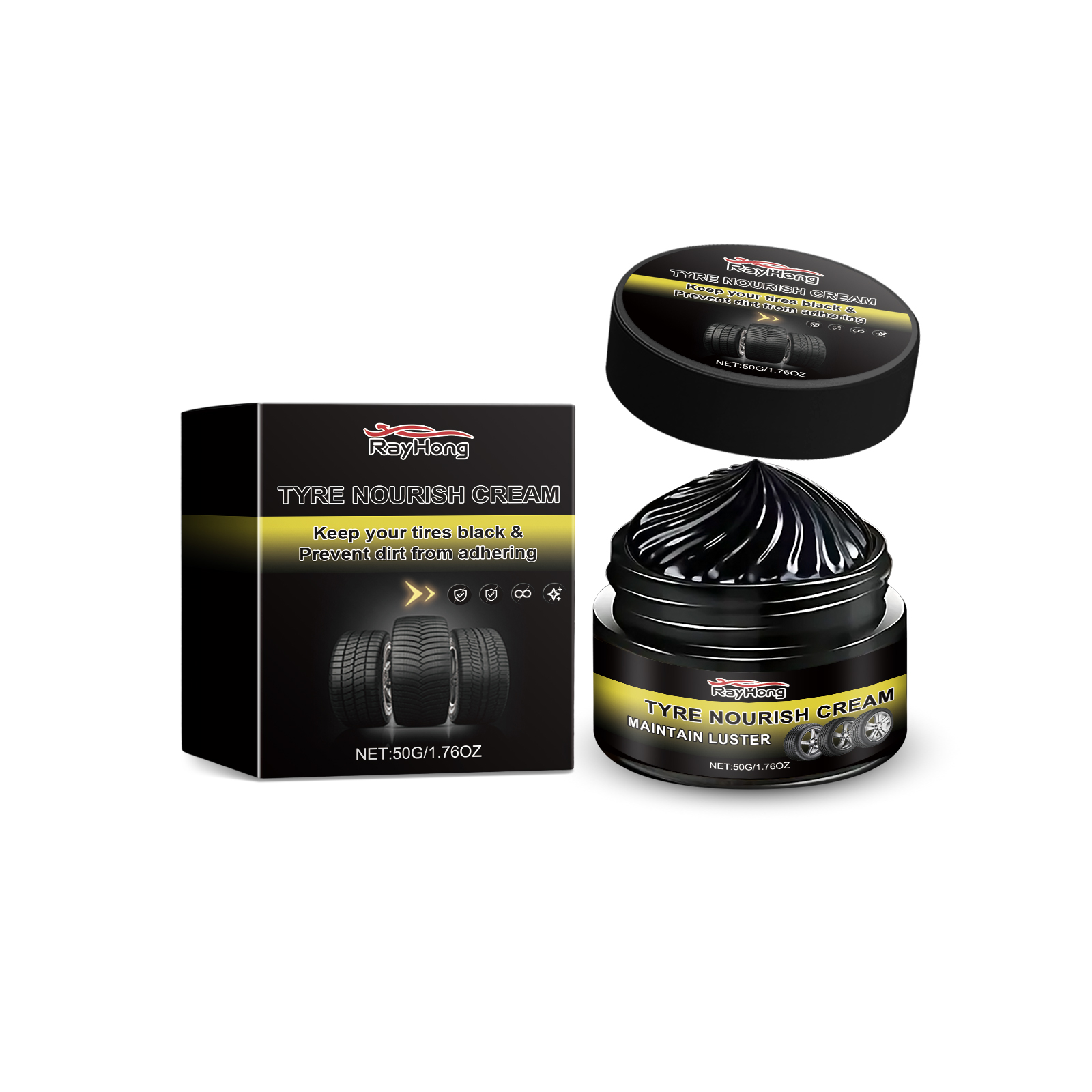RAYHONG Tyre Nourishing Cream – Tire Shine & Protection Restorer for Cars