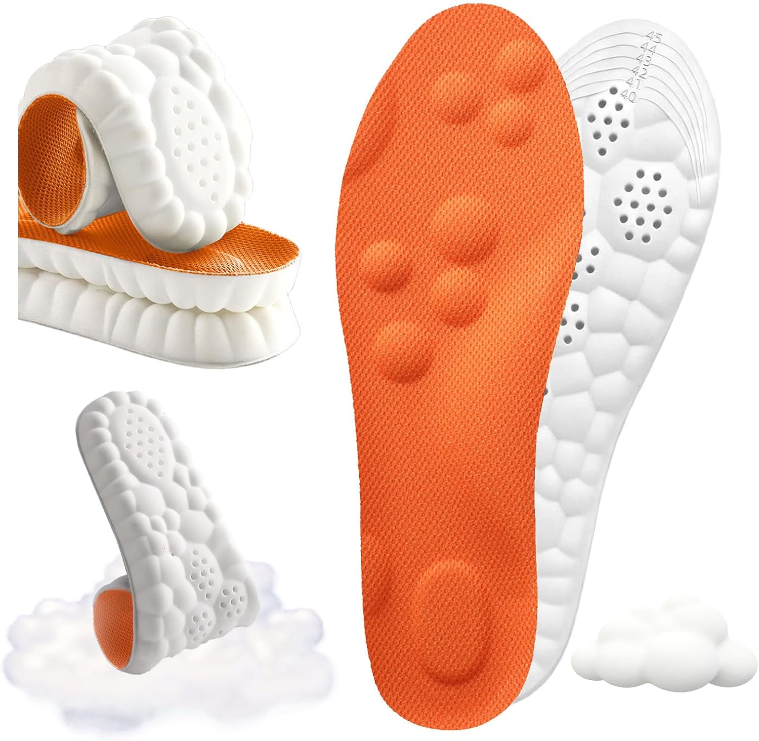 4D Cloud Insole - Unisex memory foam insole. Comfortable support, customizable to fit snugly.