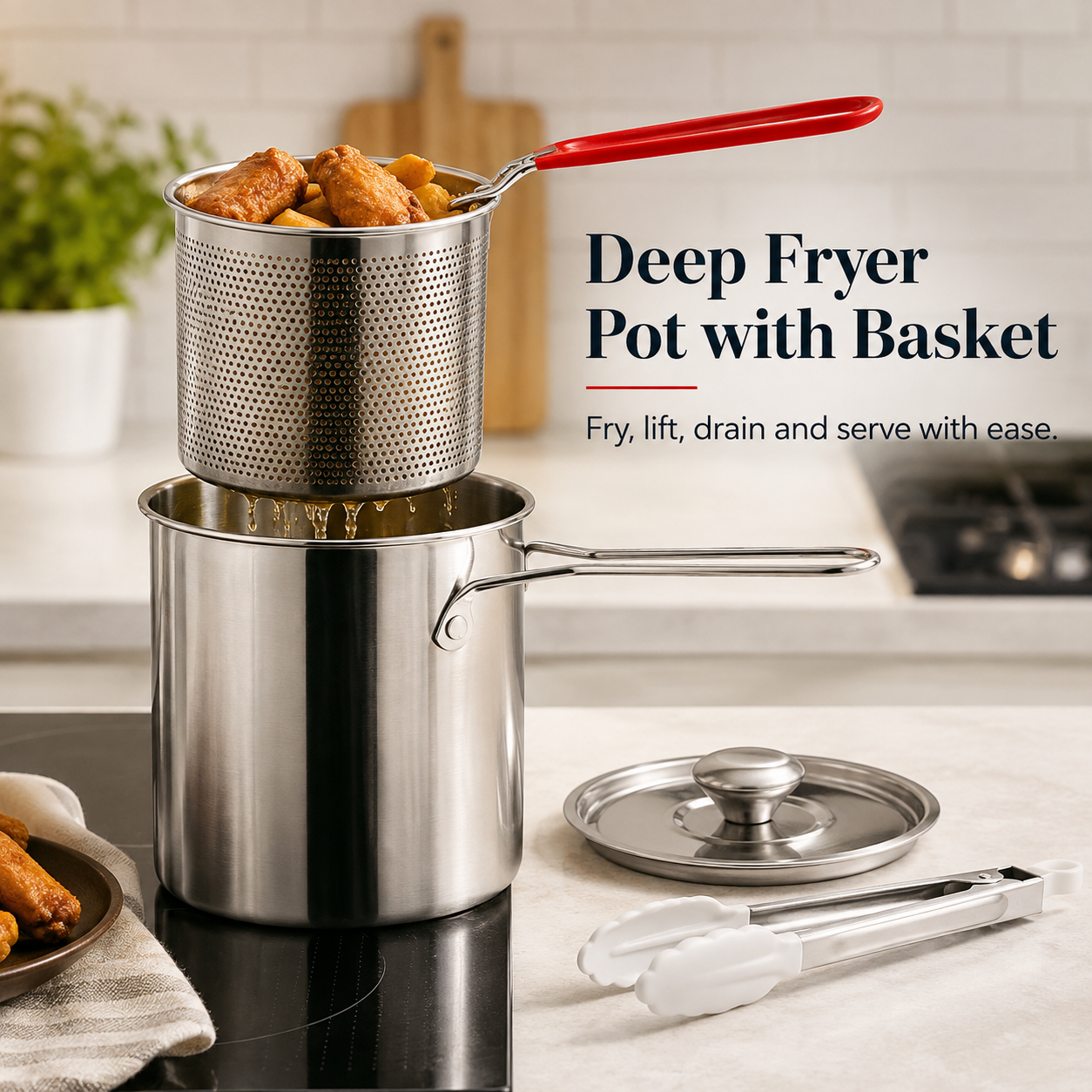 Multifunctional 304 Stainless Steel Fryer