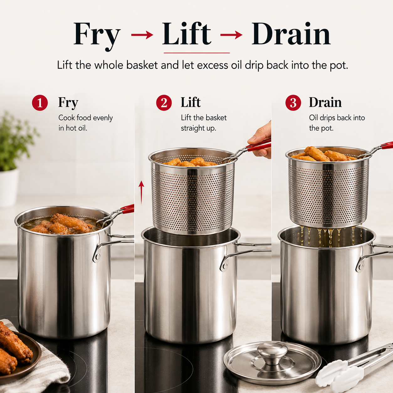 Multifunctional 304 Stainless Steel Fryer