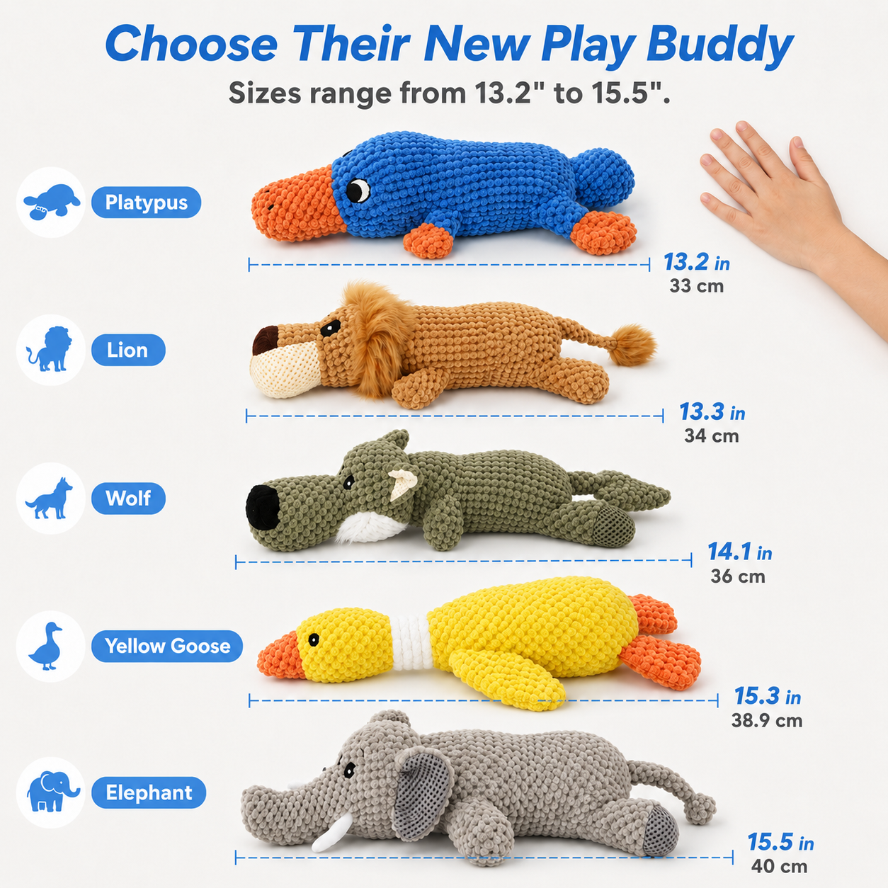 Reinforced Squeaky & Crinkle Plush Dog Toy