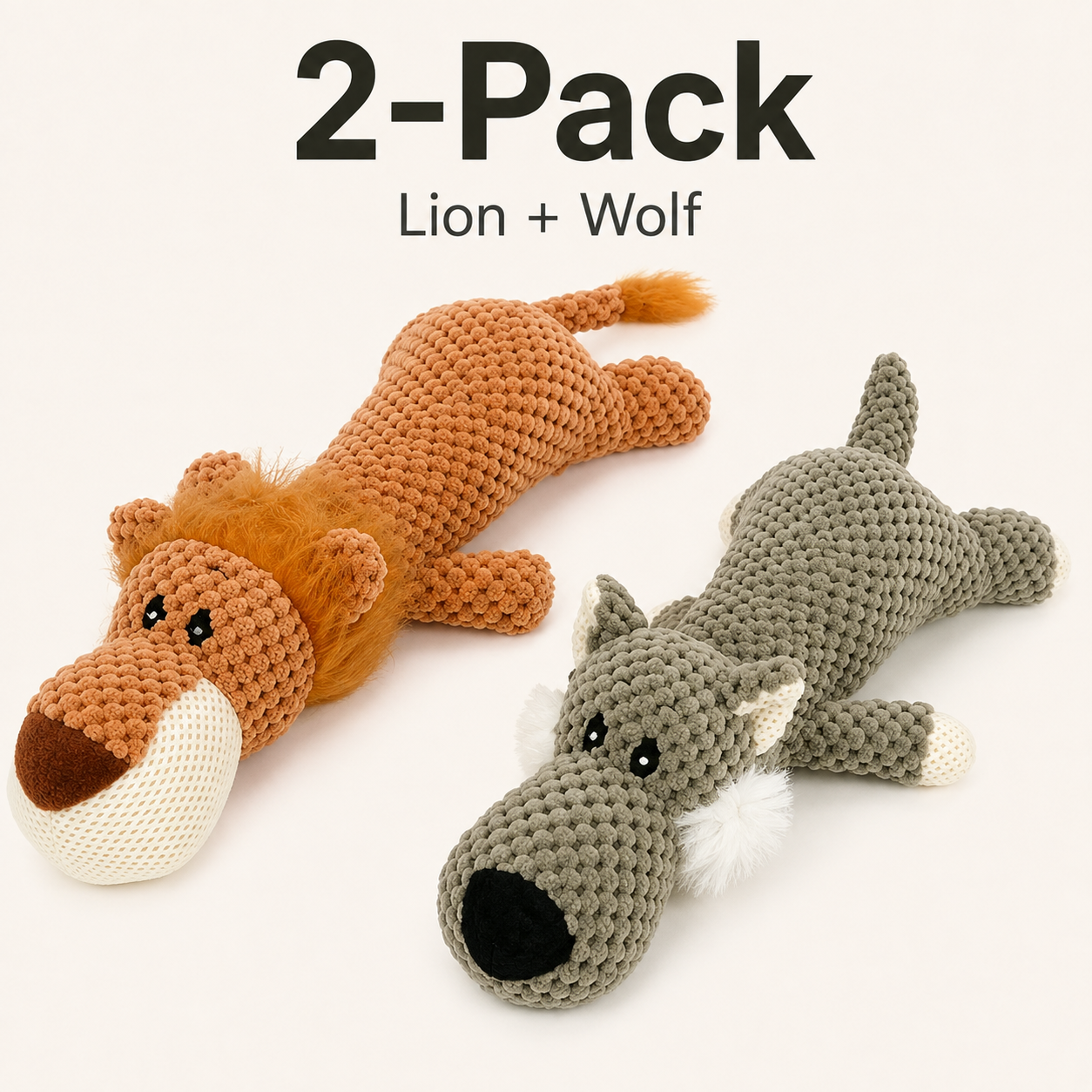 Reinforced Squeaky & Crinkle Plush Dog Toy