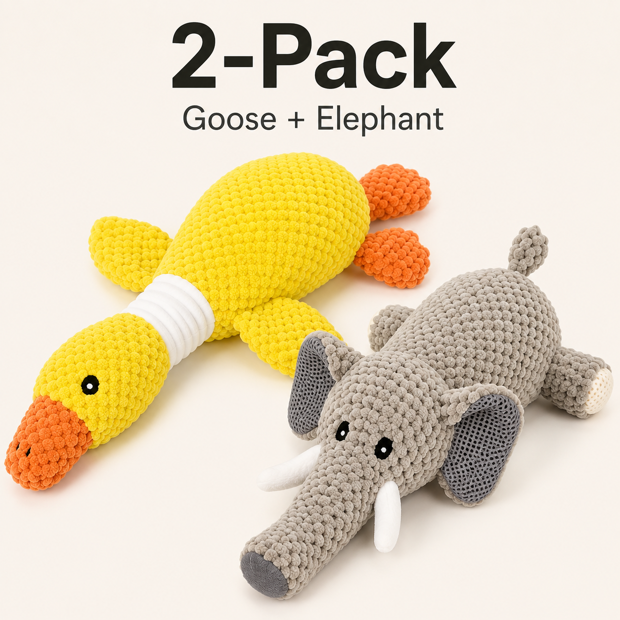 Reinforced Squeaky & Crinkle Plush Dog Toy