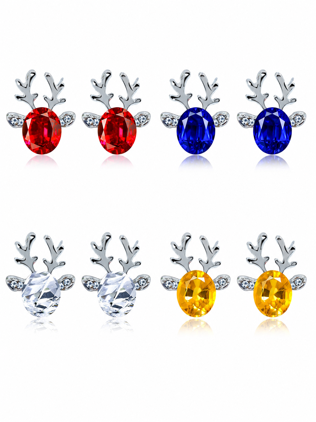 🎄 Christmas Crystal Antler Earrings – Limited Holiday Offer