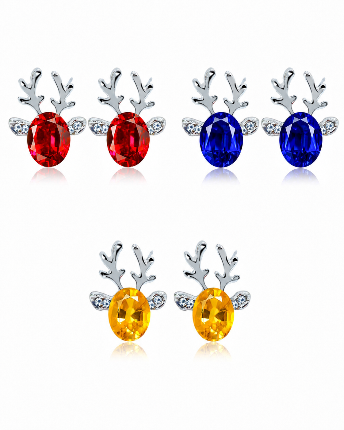🎄 Christmas Crystal Antler Earrings – Limited Holiday Offer