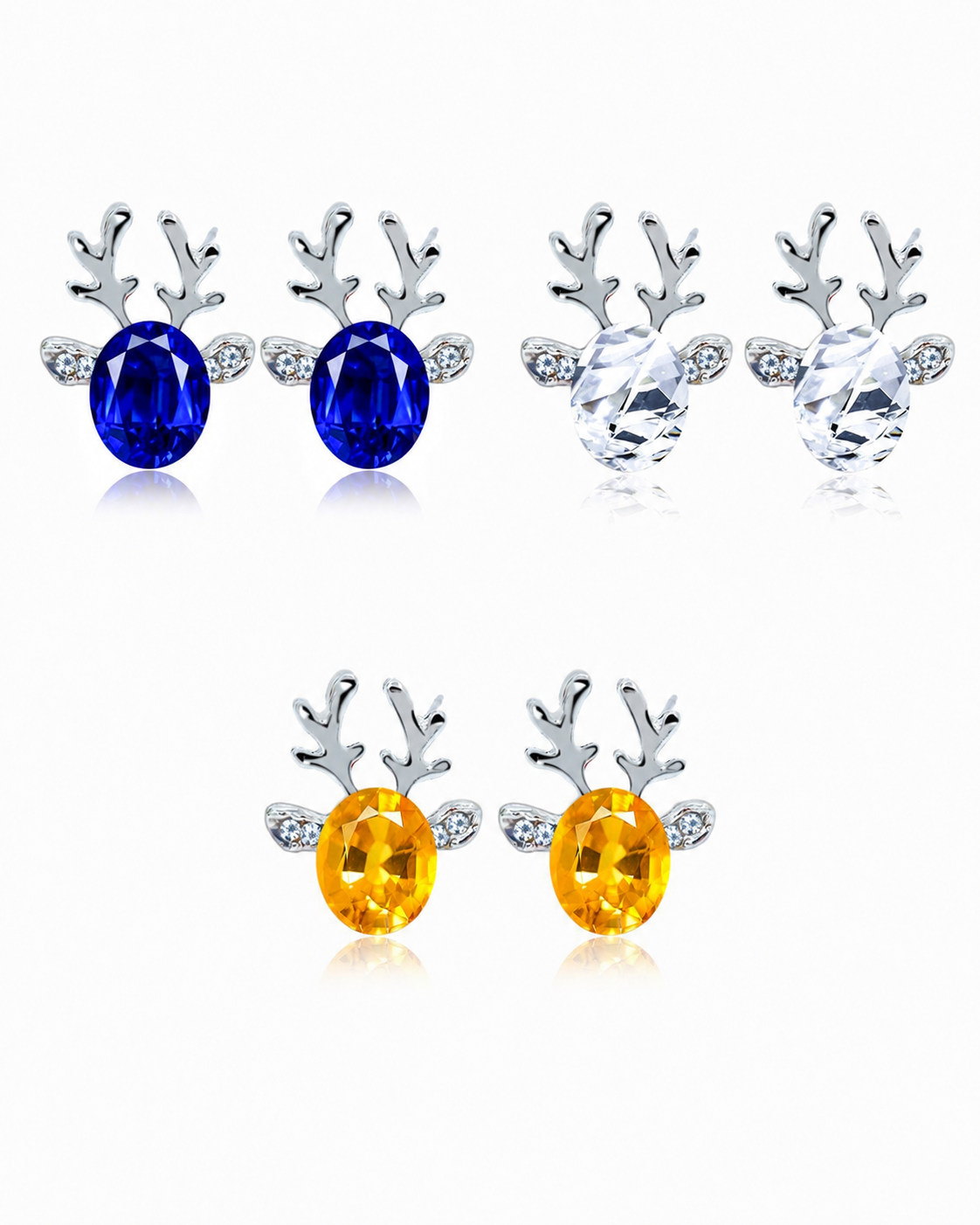 🎄 Christmas Crystal Antler Earrings – Limited Holiday Offer