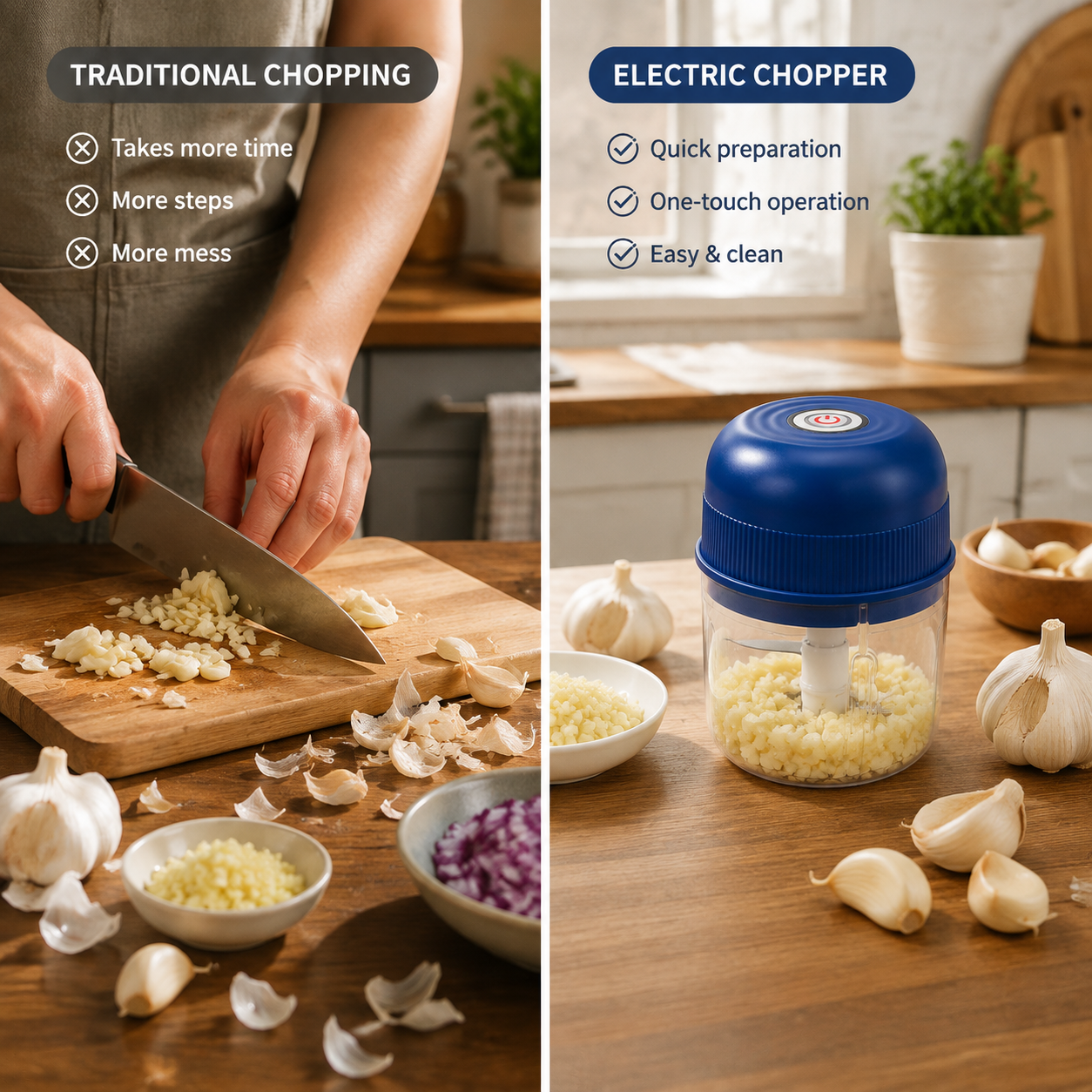 Before after chopping comparison