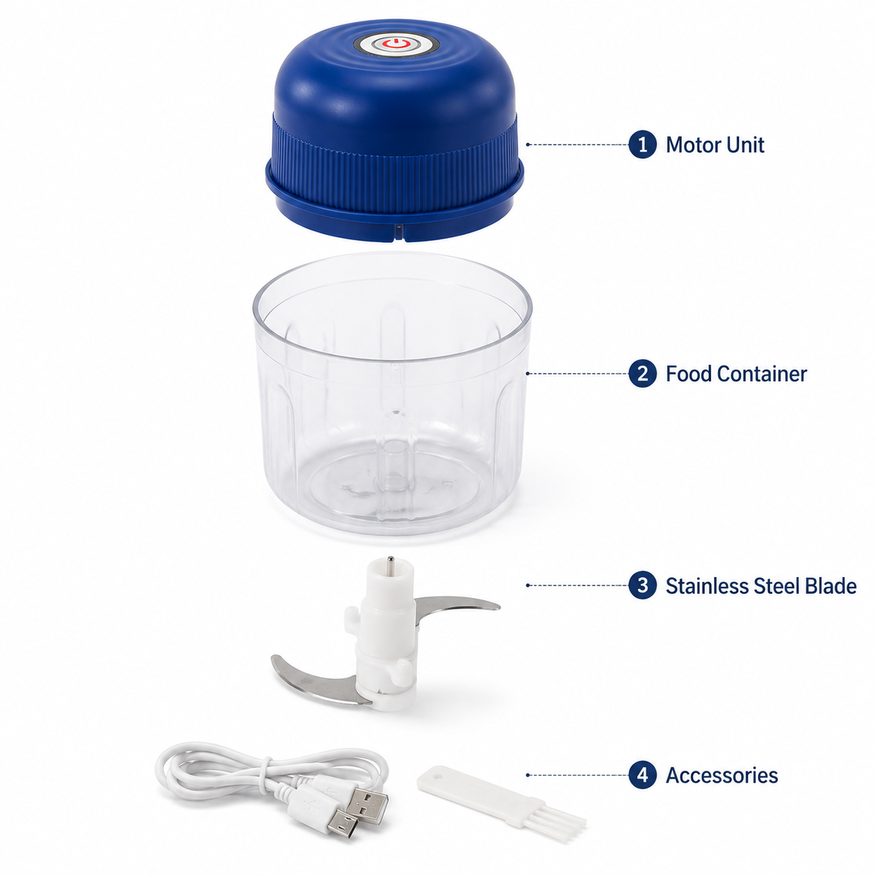 Electric food chopper complete set