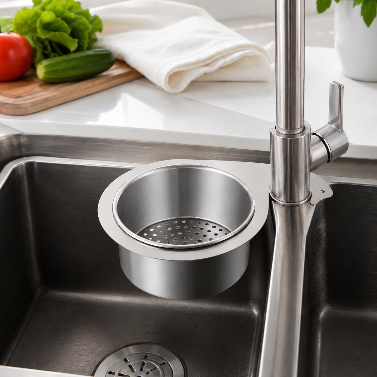 Stainless Steel Sink Basket Detail