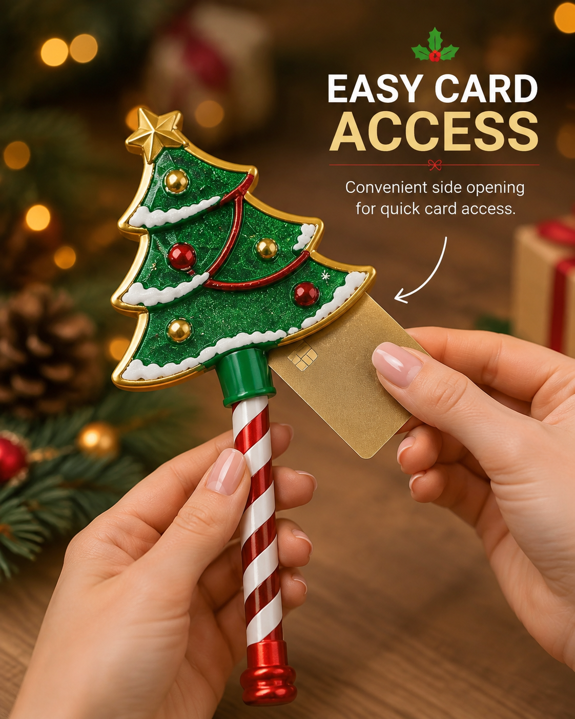 Christmas Tap Wand side opening for card access
