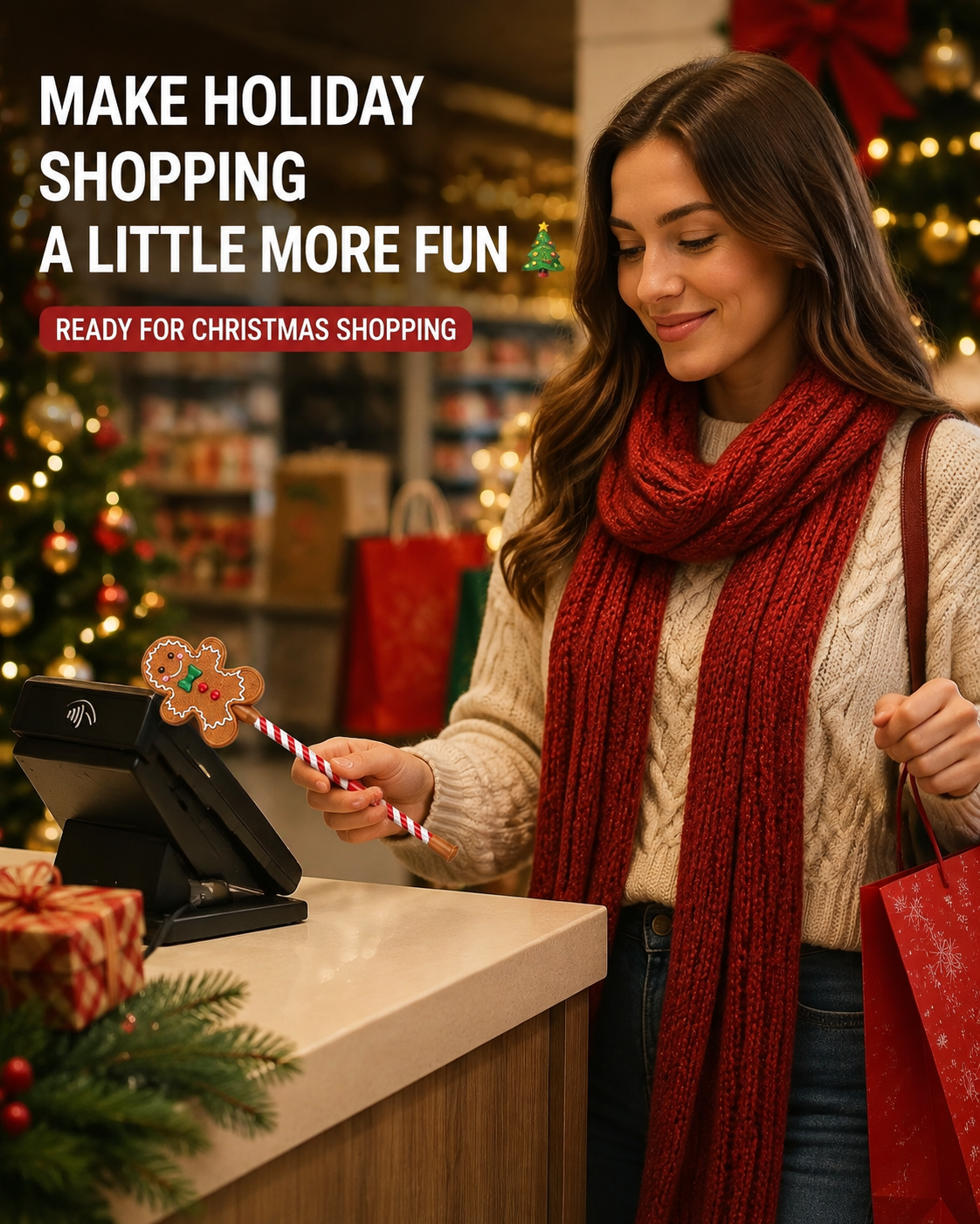 Christmas Tap Wand festive checkout moment