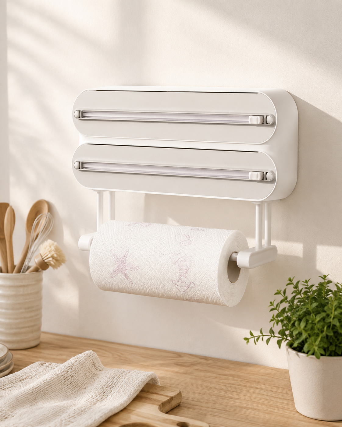 3-in-1 Magnetic Kitchen Wrap Organizer & Cutter