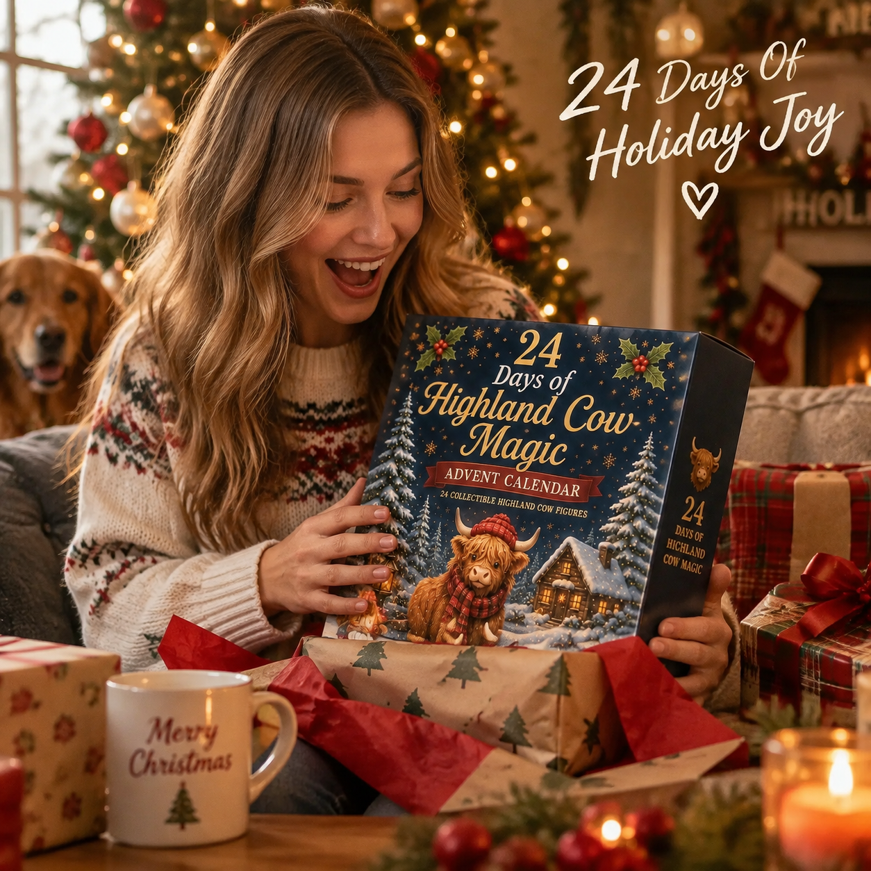 Highland Cow Advent Calendar Gift
