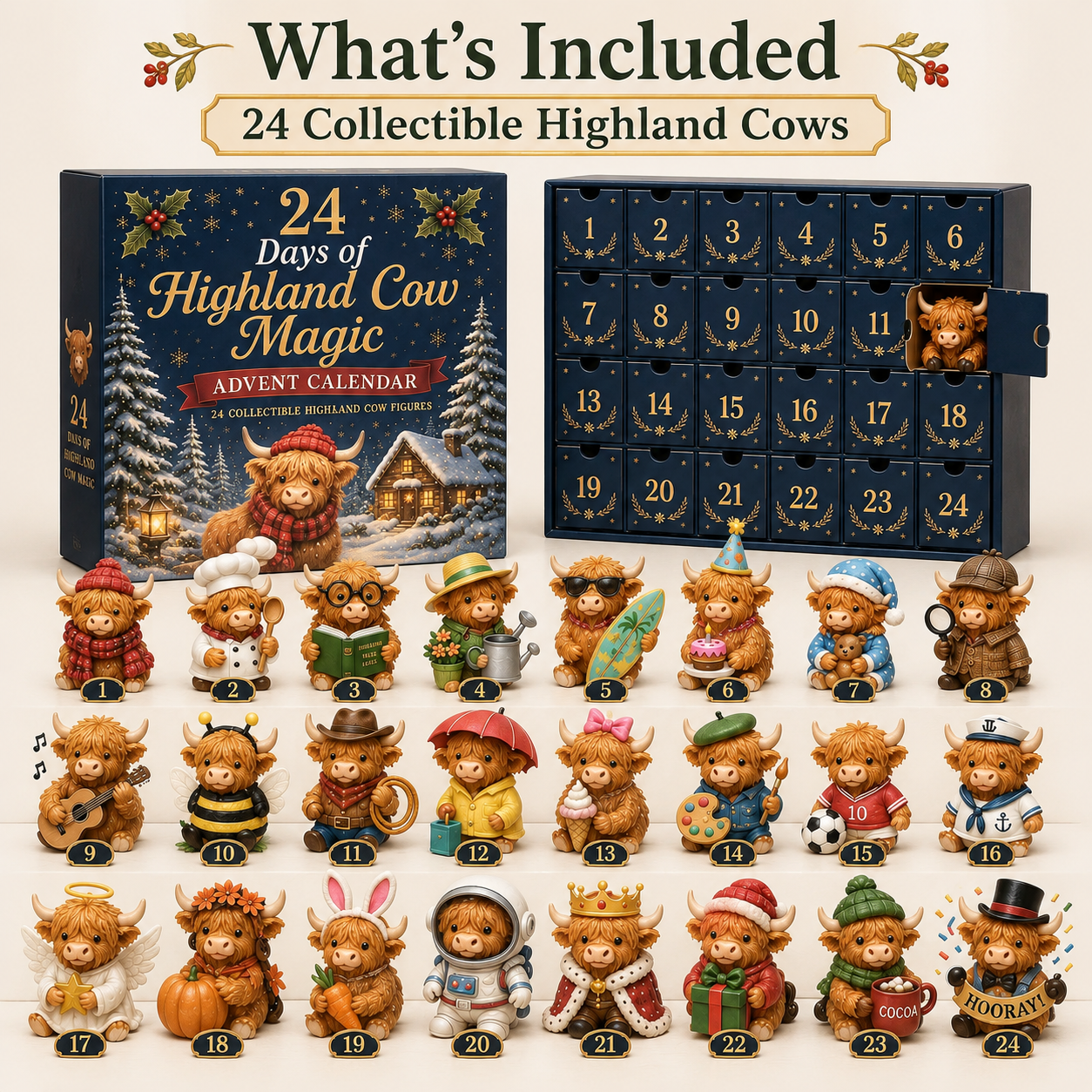What's Included Highland Cow Calendar