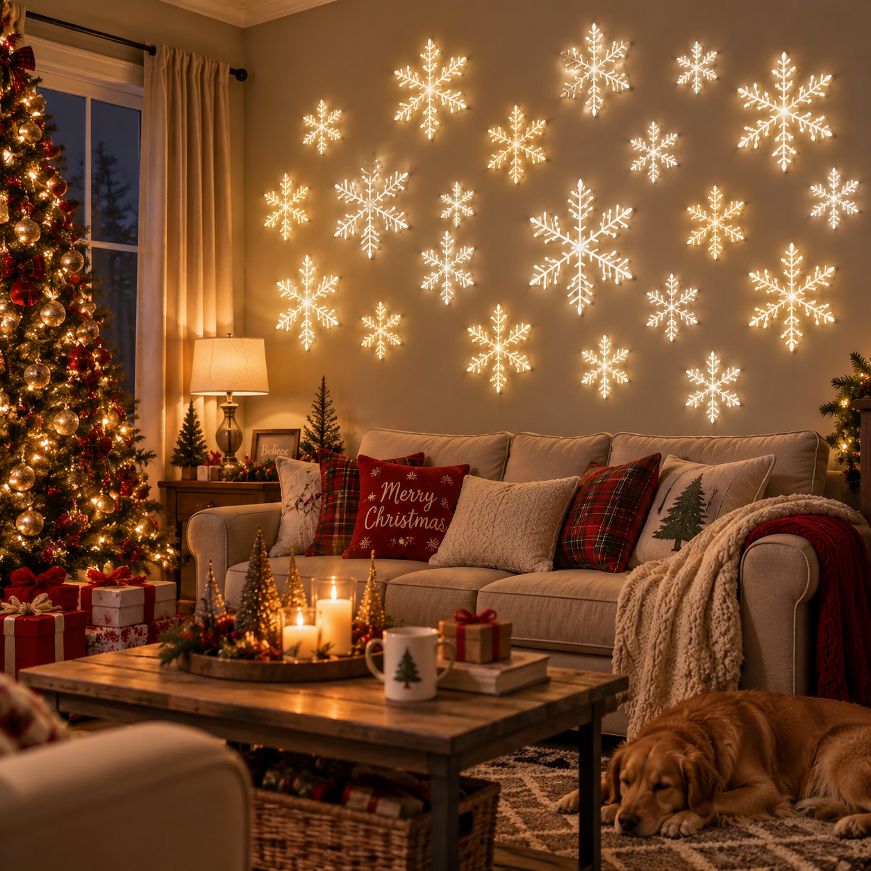 LED Snowflake Wall Lights